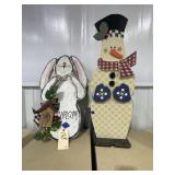 2 Pcs Dï¿½cor - Wooden Easter Bunny 27'