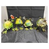 4 Pcs- Metal Frog Figurines