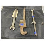 Ridge Pipe Wrench 14' & Assorted Wrenches