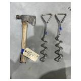 3 Pcs - Hatchet & 2 Yard Stakes
