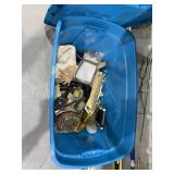 Box of Sanding Papers & Discs in Plastic Bin