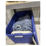 Comforters & Pillow in Plastic Bin w/Lid