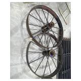 2 - Metal Wagon Wheels 35'Dia