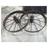 2 - Metal Wagon Wheels 35"Dia