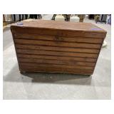 Wooden Chest on Wheel 27"L x 17" W x 18"H