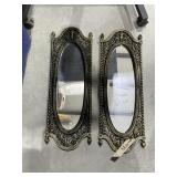 2 - Small Mirrored Wall Hangers