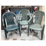 3 Pcs - Plastic Lawn Chairs