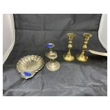 5 Pcs - Silver Toned Candle Holders