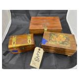 3 - Wooden Jewelry Boxes