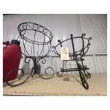 2 - Assorted Metal Plant Stands 22'H & 15'H