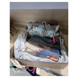 Box of Assorted Linens & Blanket