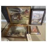 4 Pcs - Assorted Framed Pics