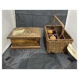 Wicker Basket w/Salt/Pepper - Jewelry Box