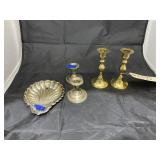 5 Pcs - Silver Toned Candle Holders