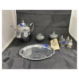 2 - Salt/Pepper Shakers - Silver Toned Tea Set