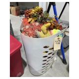 Plastic Basket w/Fall Dï¿½cor