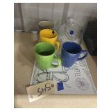 6 Pcs - Glass Pitcher - Mugs - Placemat