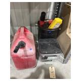 3 Pcs - 5 Gal Gas Jug & Tub of Screws
