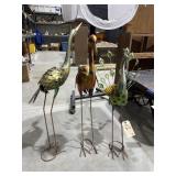 3 Pcs - Metal Bird Yard Dï¿½cor