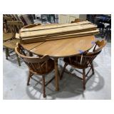 Kitchen Table w/4 Chairs & 4 Leaves 48'Dia