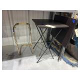 2 - TV Trays & Small Metal Table Frame - no top