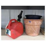4 Pcs - Plastic 1 Gal Gas Jug & 3 Planters