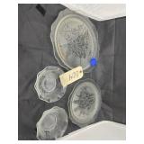 4 Pcs - Glass Tray - Plate & Bowl