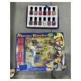 Nail Polish Kit & Monster Rancher Figurines