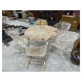 Expanded Metal Patio Table w/5 Chairs
