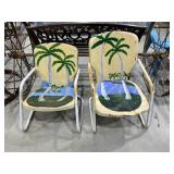 2 - Metal Patio Chairs - Painted