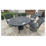 Patio Table w/5 Rocking/Swivel Chairs