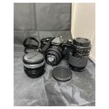 Fujica Film Camera w/Lenses & Flash in Bag