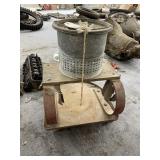Metal Minnow Bucket & Rolling Shop Stool