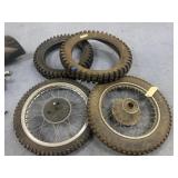 4 Dirt Bike Tires & 2 Rims 2.75-21 & More