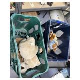 2 Plastic Crates w/Assorted Stuffed Toys