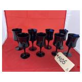8 Pcs - Black Glass Stemware