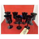 8 Pcs - Black Glass Stemware