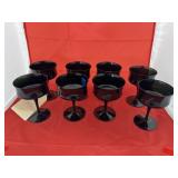 8 Pcs - Black Glass Stemware
