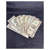 10 - 1976 Two Dollar Bills - 3 In Sequence