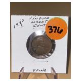 1920 -s Lincoln Wheat Cent - very fine