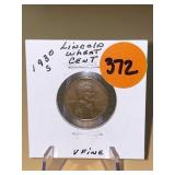 1930 - d Lincoln Wheat Cent - very fine