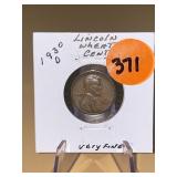 1930 - d Lincoln Wheat Cent - very fine