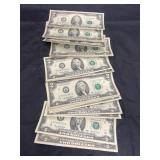 20 Two Dollar Bills