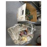 Box of Christmas Lights & Ornaments