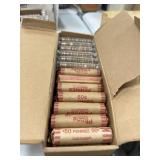 Opened Box of Wrapped Pennies