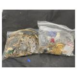 2 Bags - Assorted Costume Jewelry