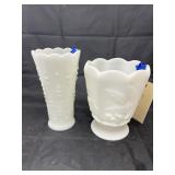 2 - Nabco Vase & White Glass Vase