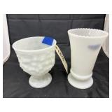 2 - EO Brody Co Milk Glass Vases