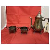 3 Pcs - Sheraton Teapot - Sugar - Creamer