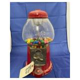 Glass Gumball Machine w/Gumballs